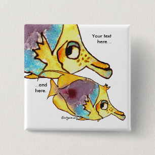 Butterflyfish Two Fish Personalised Pin