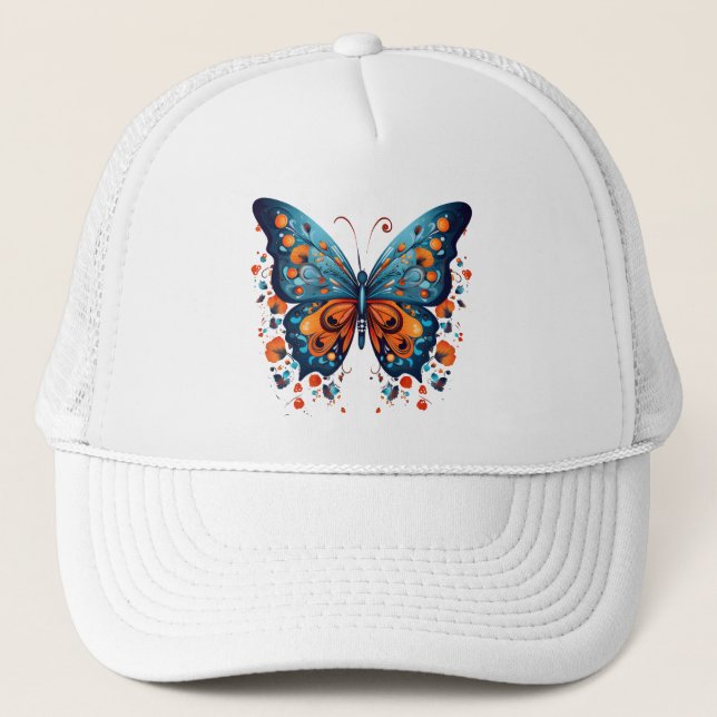 Butterfly's Colourful Splash Trucker Hat (Front)