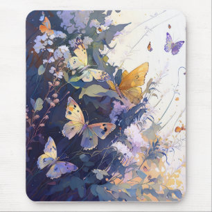 Butterfy Portrait Animal Painting Wildlife Forest Mouse Pad