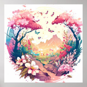 Butterfy Portrait Animal Painting Wildlife Outdoor Poster
