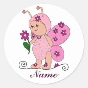 butterling Rosa Classic Round Sticker