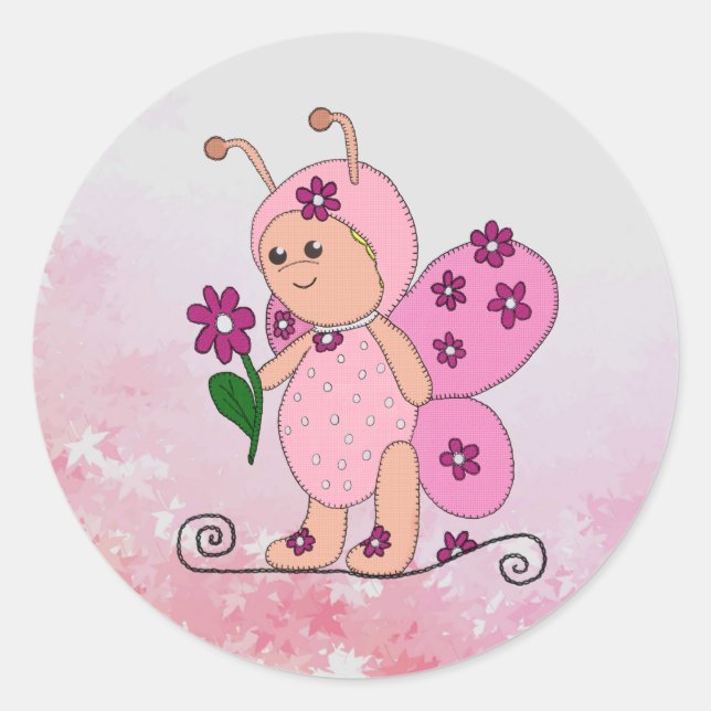 butterling Rosa Classic Round Sticker (Front)
