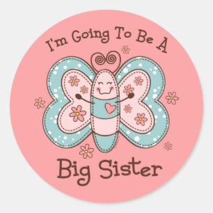 Butterly Future Big Sis Classic Round Sticker