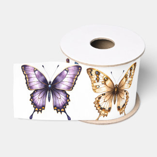 Butterly Journal Watercolor Scrapbook Stationary Grosgrain Ribbon
