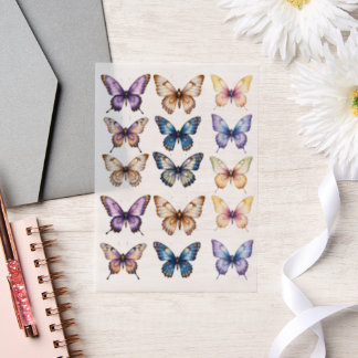Butterly Journal Watercolor Scrapbook Stationary Vellum Invitations