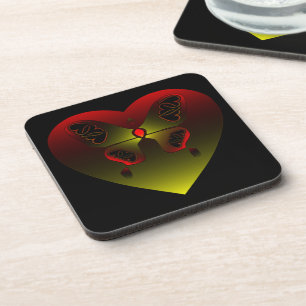 Butterly with a Celt Love Heart Knot on Wing Coaster