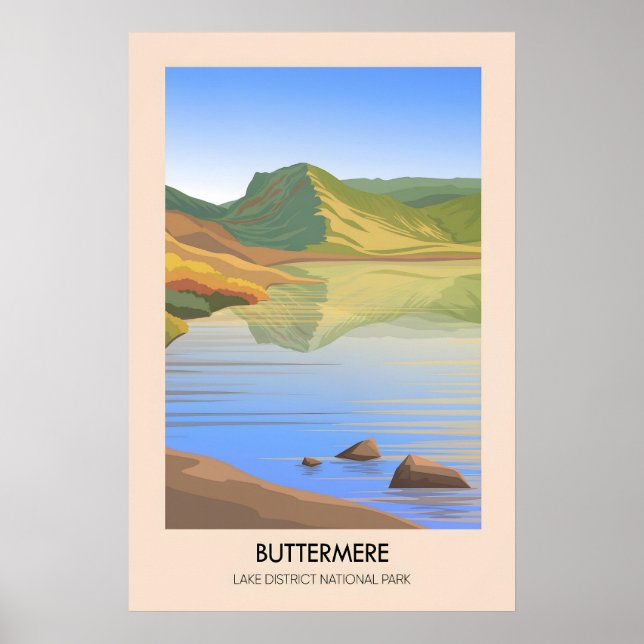 Buttermere Lake District Travel Poster (Front)