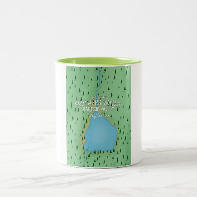 Buttermere lake, lake district travel poster Two-Tone coffee mug (Center)