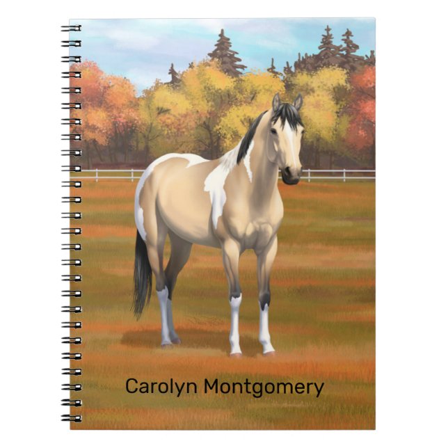 Buttermilk Buckskin Pinto Dun Paint Horse Notebook (Front)