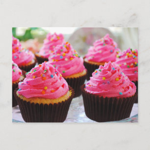 Buttermilk Confetti Cupcakes with Pink Frosting Postcard