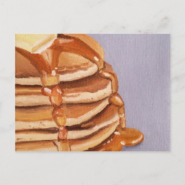 Buttermilk Pancakes Shortstack Breakfast Painting Postcard (Front)