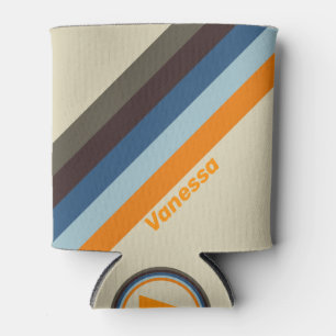 Butternut Fade Stripes with Name Ping Pong Paddle Can Cooler