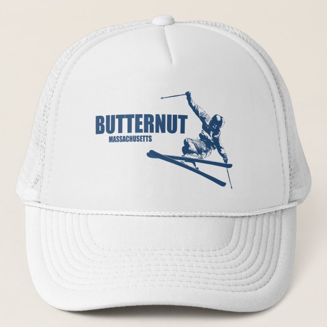 Butternut Ski Resort Skier Trucker Hat (Front)
