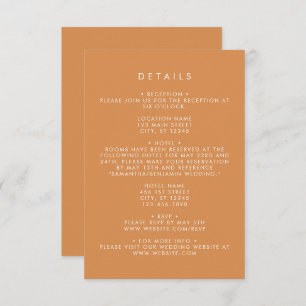 Butterscotch Coordinate Wedding Details Enclosure Card
