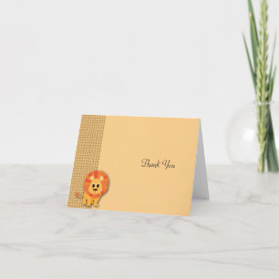 Butterscotch Lion Baby Thank You Card