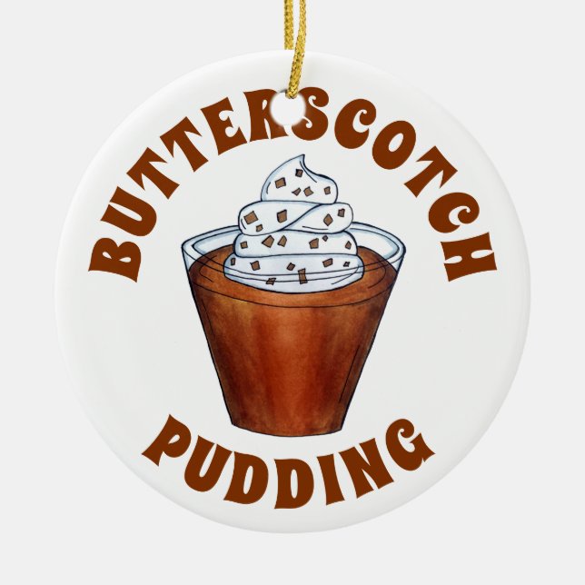 Butterscotch Pudding Whipped Cream Southern Food Ceramic Ornament (Front)