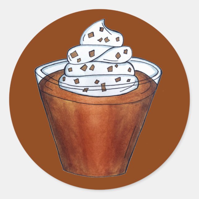 Butterscotch Pudding Whipped Cream Southern Food Classic Round Sticker (Front)