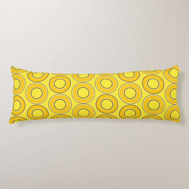 Butterscotch Retro Doughnuts Body Cushion (Front)
