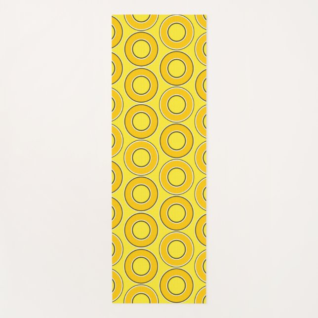 Butterscotch Retro Doughnuts Yoga Mat (Front)