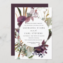 Butterum & Plum Botanical Wedding Invitation