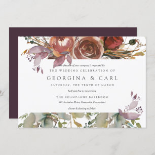Butterum & Plum Wedding Invitation Landscape