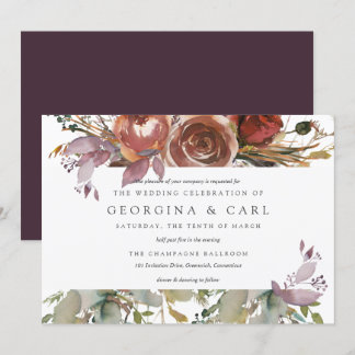 Butterum & Plum Wedding Invitation Landscape