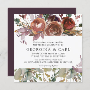 Butterum & Plum Wedding Invitation Square 1