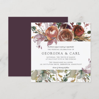 Butterum & Plum Wedding Invitation | Square 1