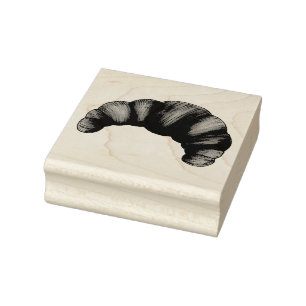 Buttery Flaky Croissant French Crescent Pastry Rubber Stamp