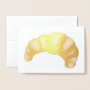 Buttery Flaky Golden Croissant French Pastry Food Foil Card