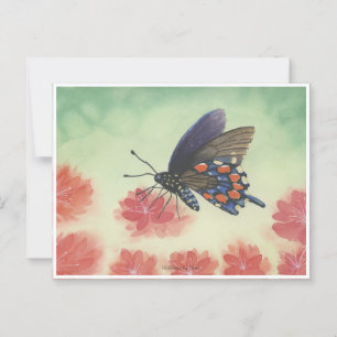 Buttlerfly watercolor postcard