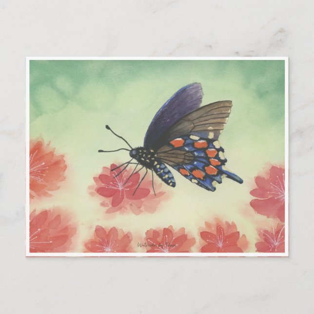 Buttlerfly watercolor postcard (Front)