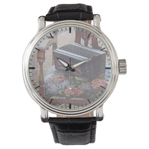 Button Accordion on Chair With Flowered Seat Watch