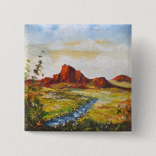 Button Ann Hayes Painting Red Rock Canyan