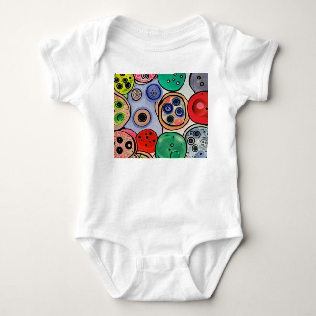 Button Art Baby Bodysuit (Front)