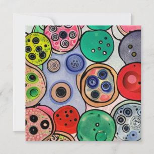 Button Art Holiday Card