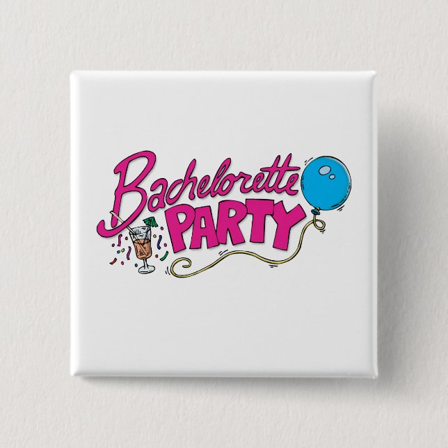 Button: Bachelorette Party 15 Cm Square Badge (Front)