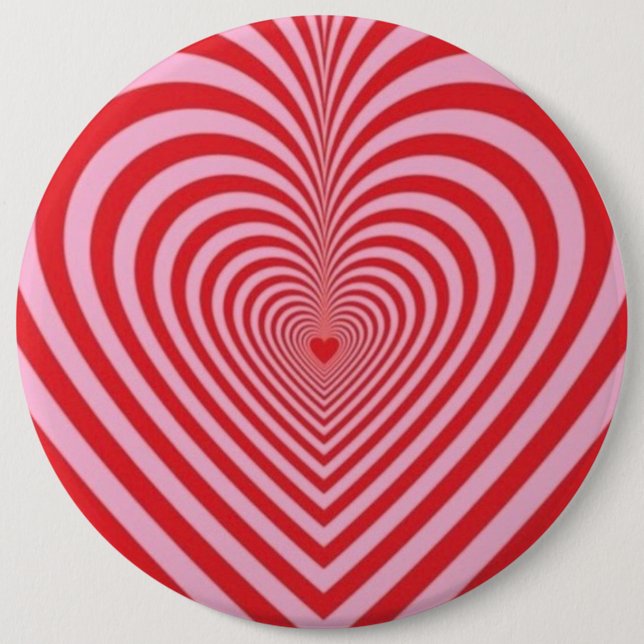 Button Badge - Optical Illusion Hearts (Front)