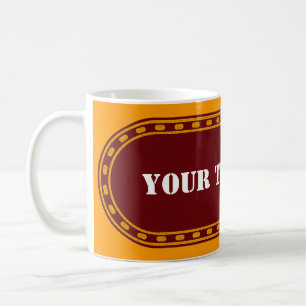 BUTTON BANNER orange brown gradient + your text Coffee Mug