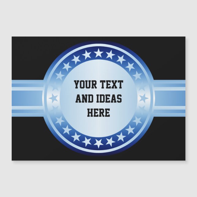 Button / Banner - Stars blue white + your backgr (Front)