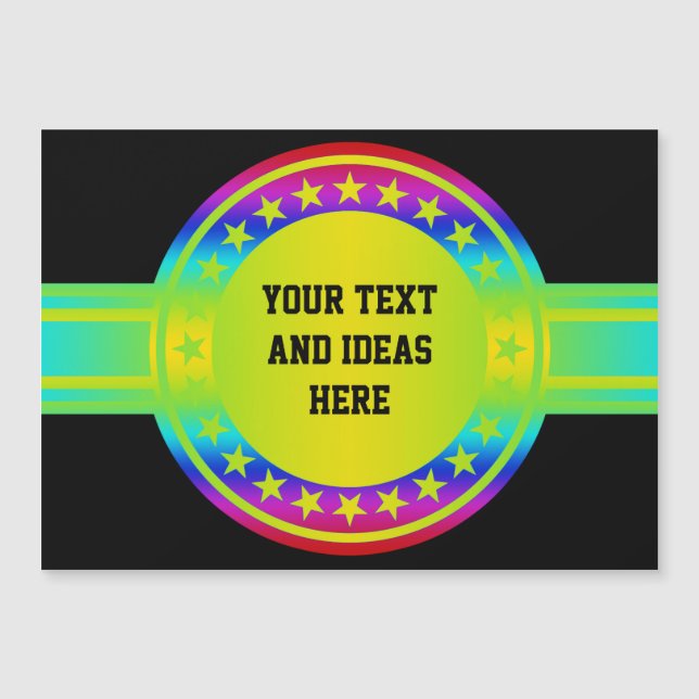 Button / Banner - Stars neon coloured + your backg (Front)