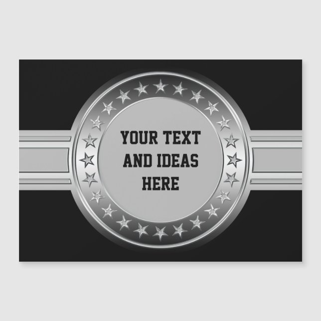Button / Banner - Stars silver + your backgr (Front)