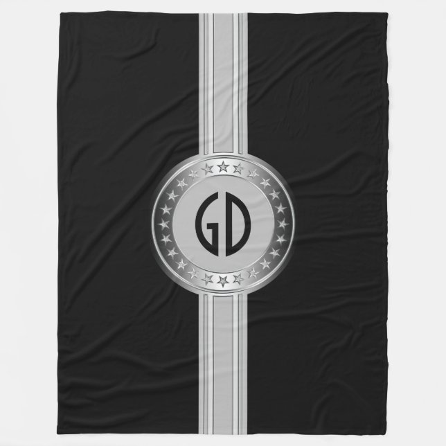 Button Banner Stars - silver + your ideas Fleece Blanket (Front)