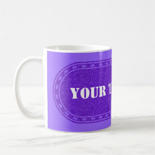 BUTTON BANNER violet gradient + your text Coffee Mug