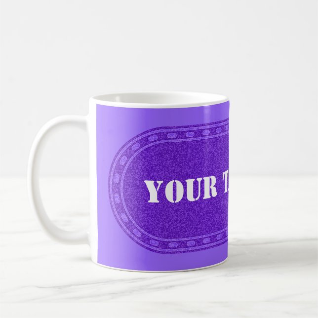 BUTTON BANNER violet gradient + your text Coffee Mug (Left)