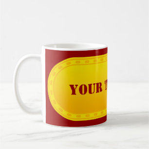 BUTTON BANNER yellow gradient + your text Coffee Mug
