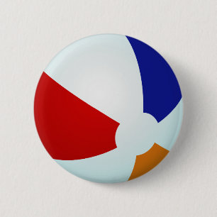Button Beach Ball Summer Fun Red White Blue Orange