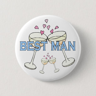 Button: Best Man 6 Cm Round Badge