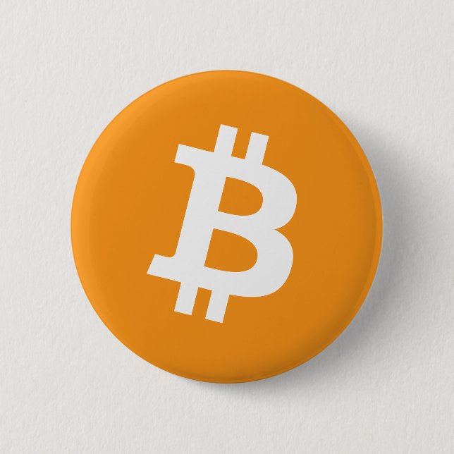Button Bitcoin Orange Cryptocurrency (Front)