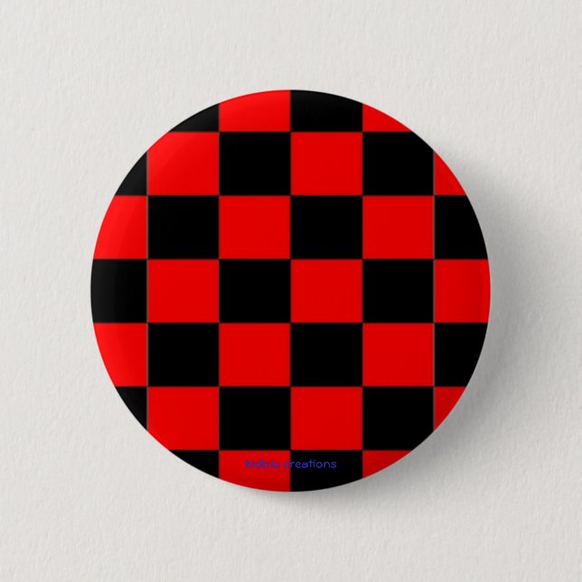 button - black & red checkers (Front)